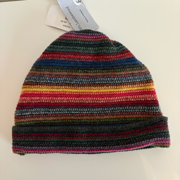 The Scarf Company Made In Scotland, 100% Lambswool Multicolored Beanie, OS, NWT - Picture 7 of 9